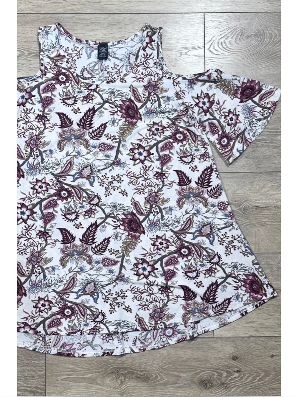 Lindly Floral Cold Shoulder Flutter Sleeve Tunic Boho Cottagecore